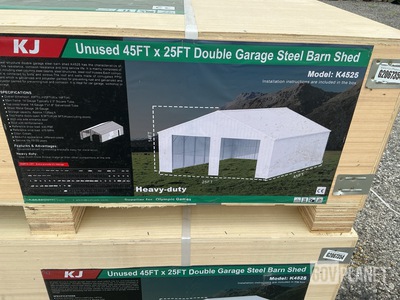 KJ K4525 Double Garage Steel Barn Shed - Unused