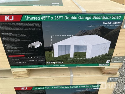 KJ K4525 Double Garage Steel Barn Shed - Unused