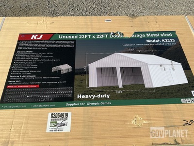 KJ K2223 Double Garage Metal Shed - Unused