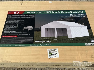 KJ K2223 Double Garage Metal Shed - Unused