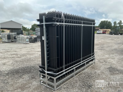 (24) Pieces of KJ Powder Coated Steel Fence w/(25) Post Connectors - Unused