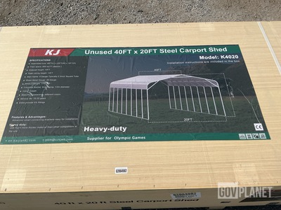 KJ K4020 Steel Carport Shed - Unused
