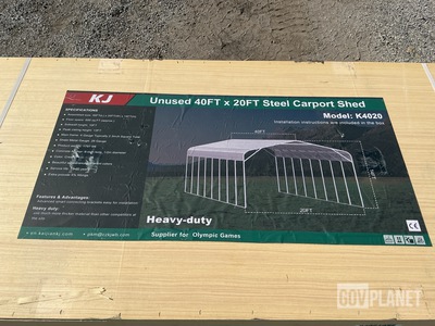 KJ K4020 Steel Carport Shed - Unused