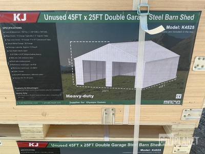 KJ K4525 Double Garage Steel Barn Shed - Unused