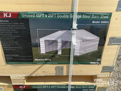 KJ K4525 Double Garage Steel Barn Shed - Unused