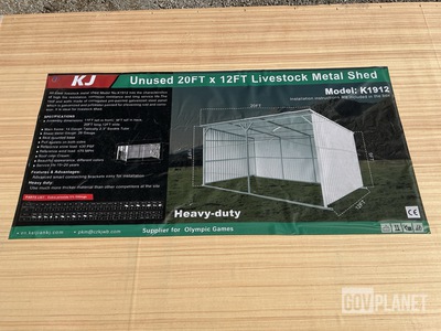 KJ K1912 Livestock Metal Shed - Unused
