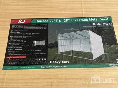 KJ K1912 Livestock Metal Shed - Unused