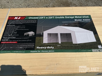 KJ K2223 Double Garage Metal Shed - Unused