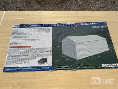 KJ K1220 Single Garage Metal Shed - Unused