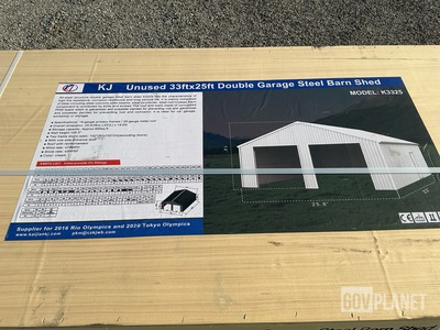 KJ K3325 Double Garage Steel Barn Shed - Unused