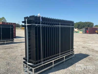 (24) Pieces of KJ Powder Coated Steel Fence w/(25) Post Connectors - Unused