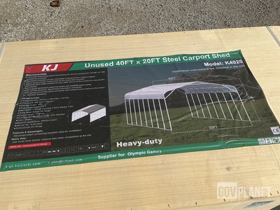 KJ K4020 Steel Carport Shed - Unused