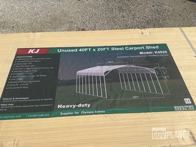 KJ K4020 Steel Carport Shed - Unused