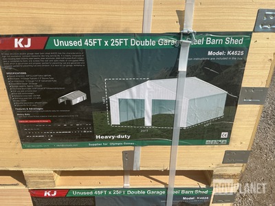 KJ K4525 Double Garage Steel Barn Shed - Unused