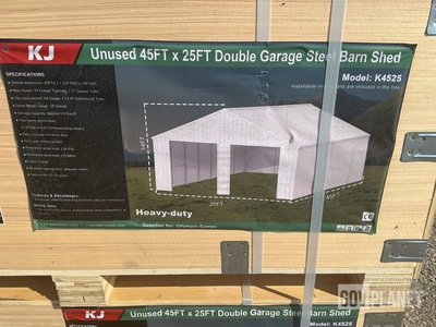 KJ K4525 Double Garage Steel Barn Shed - Unused