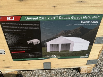 KJ K2223 Double Garage Metal Shed - Unused