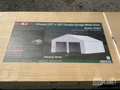 KJ K2223 Double Garage Metal Shed - Unused