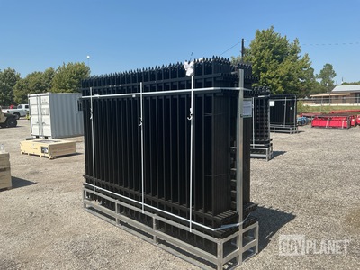 (24) Pieces of KJ Powder Coated Steel Fence w/(25) Post Connectors - Unused