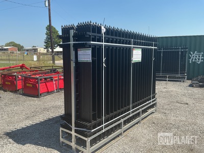 (24) Pieces of KJ Powder Coated Steel Fence w/(25) Post Connectors - Unused