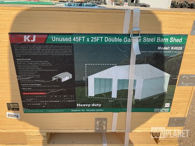 KJ K4525 Double Garage Steel Barn Shed - Unused