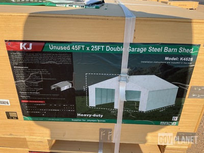 KJ K4525 Double Garage Steel Barn Shed - Unused