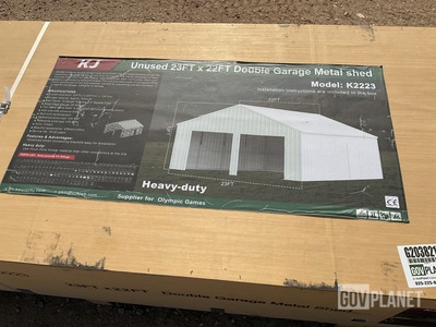 KJ K2223 Double Garage Metal Shed - Unused