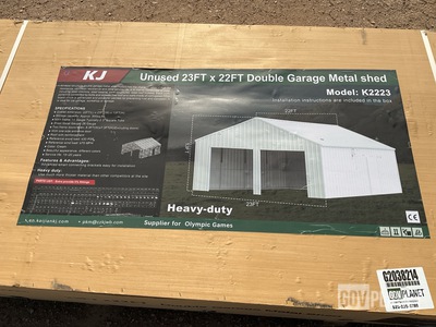 KJ K2223 Double Garage Metal Shed - Unused