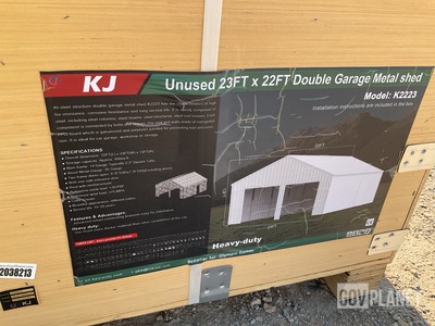 KJ K2223 Double Garage Metal Shed - Unused