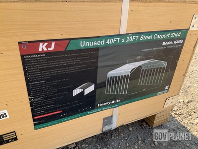 KJ K4020 Steel Carport Shed - Unused