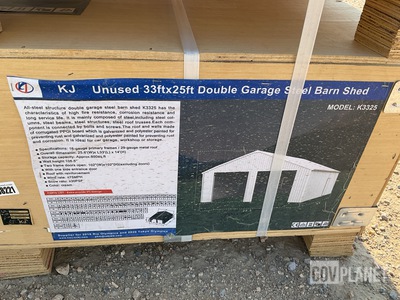 KJ K3325 Double Garage Steel Barn Shed - Unused