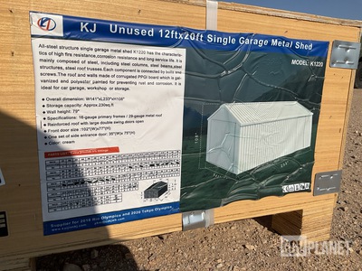KJ K1220 Single Garage Metal Shed - Unused