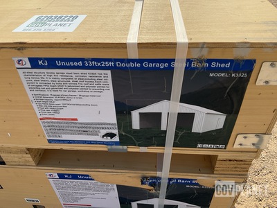 KJ K3325 Double Garage Steel Barn Shed - Unused