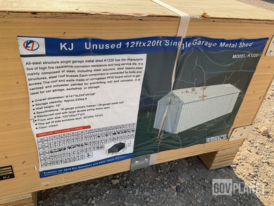KJ K1220 Single Garage Metal Shed - Unused