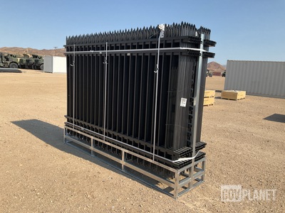 (24) Pieces of KJ Powder Coated Steel Fence w/(25) Post Connectors - Unused