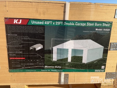 KJ K4525 Double Garage Steel Barn Shed - Unused