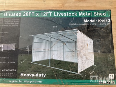 KJ K1912 Livestock Metal Shed - Unused