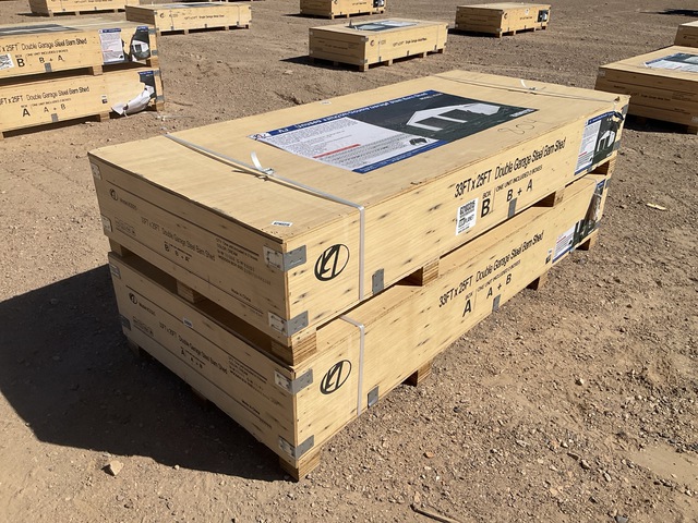 KJ K3325 Double Garage Steel Barn Shed - Unused KJ K3325 Double Garage Steel Barn Shed - Unused