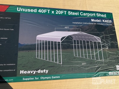 KJ K4020 Steel Carport Shed - Unused