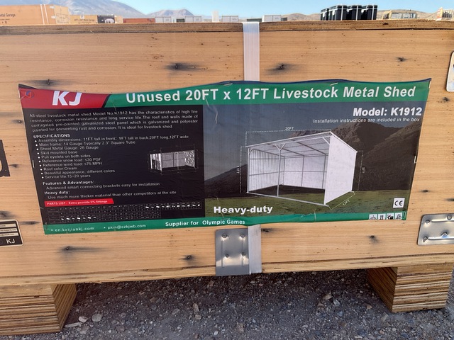 KJ K1912 Livestock Metal Shed - Unused KJ K1912 Livestock Metal Shed - Unused