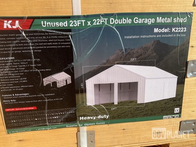 KJ K2223 Double Garage Metal Shed - Unused