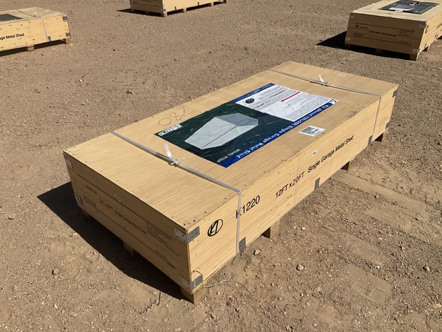 KJ K1220 Single Garage Metal Shed - Unused KJ K1220 Single Garage Metal Shed - Unused