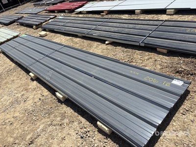 Quantity of (30) Grey Metal Roof Panels (Unused)