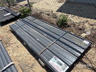 Quantity of (70) Grey Metal Roof Panels (Unused)
