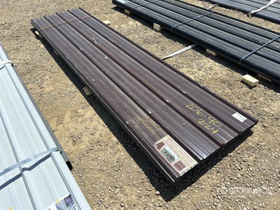 Quantity of (70) Brown Metal Roof Panels (Unused)