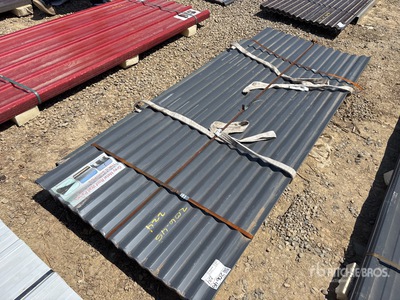 Quantity of (30) Grey Metal Roof Panels (Unused)