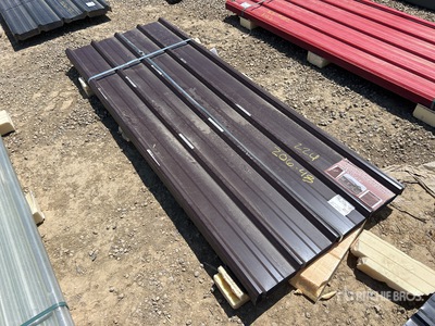 Quantity of (70) Brown Metal Roof Panels (Unused)