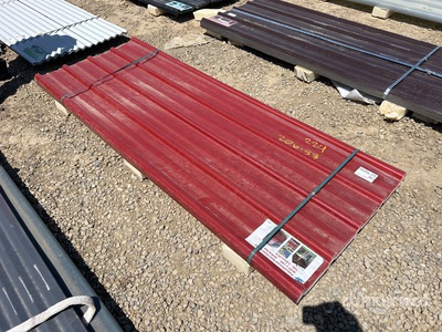 Quantity of (30) Red Polycarbonate Roof Panel (Unused)