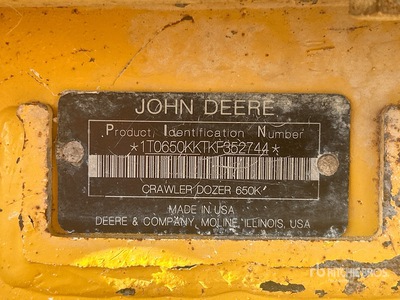 2019 John Deere 650K Tractor de cadenas