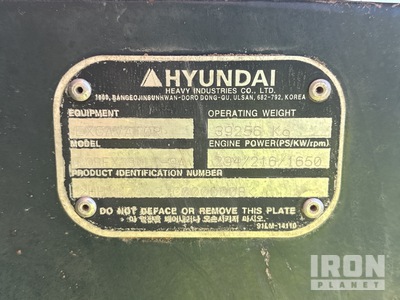 2012 Hyundai Robex 380LC-9A Tracked Excavator