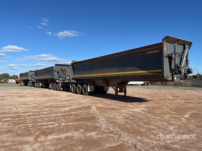 2022 Boomerang Tri/A Off-Road Triple Road Train Combination مقطورة تفريغ جانبية